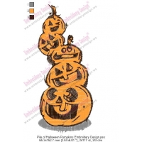 Pile of Halloween Pumpkins Embroidery Design